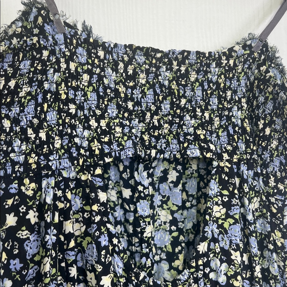 Free People - Molly Jo Boho Colorful Floral Back Cutout Midi Dress Size XL - Picture 13 of 14